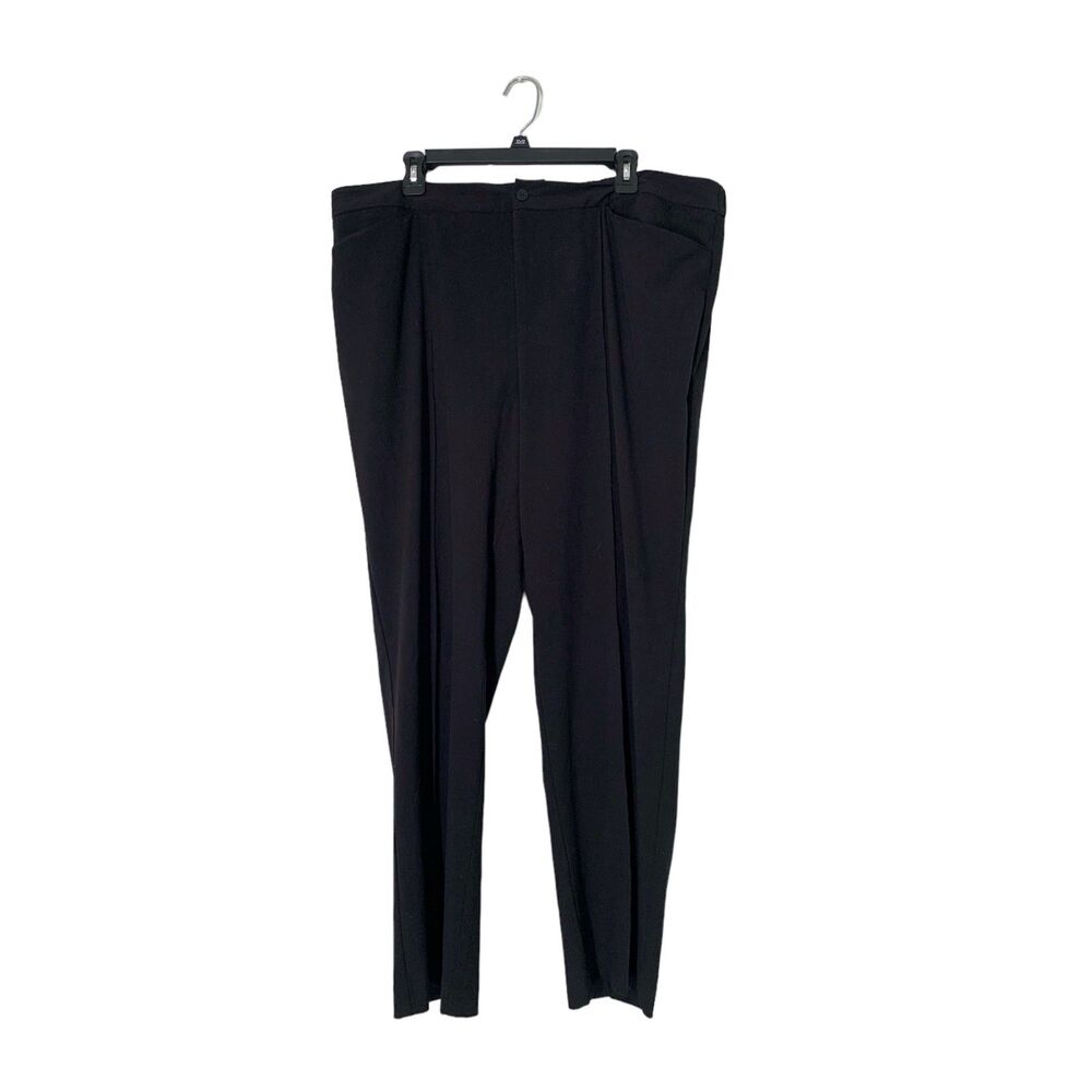 Catherines Black Pull On Elastic Waist Pants Womens Sz 22W Career Straight Leg